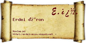 Erdei Áron névjegykártya